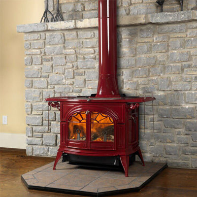 vermont castings defiant wood burning freestanding stove red