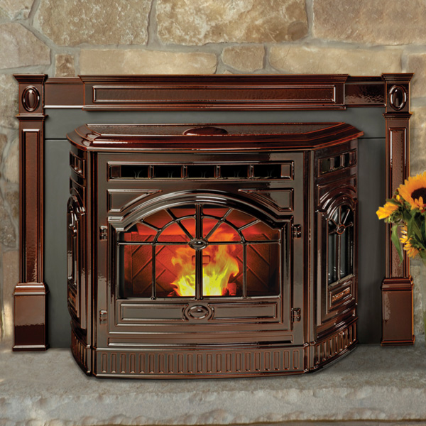 Quadra-Fire Castile pellet fireplace insert sold at Enchanted Fireside