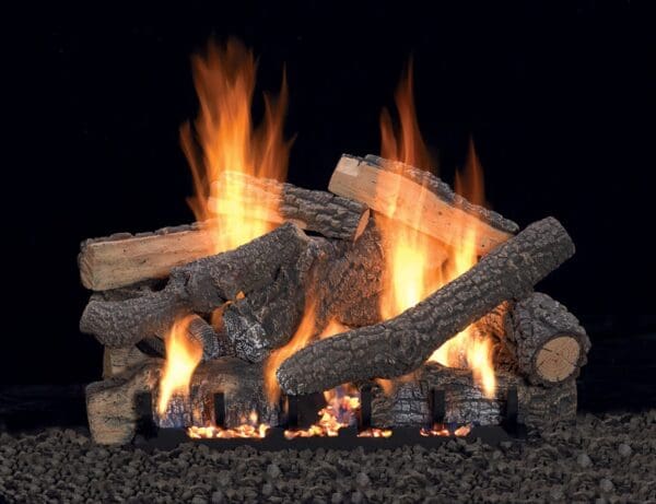 White Mountain Hearth - Vented Slope Glaze Burners and Matching Log Sets